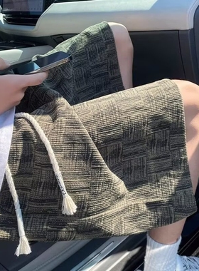 扎染宽松运动短裤男款夏季薄款外穿中裤潮牌休闲五分裤子白色黑色