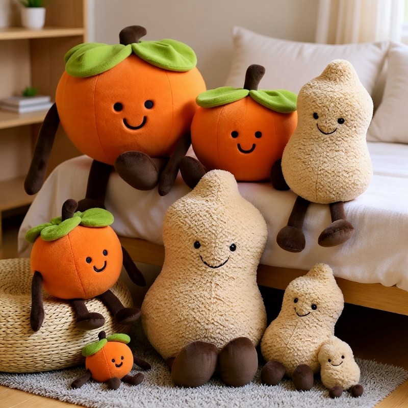 创意好柿花生毛绒抱枕玩具玩偶婚礼公仔布娃娃送闺蜜结婚婚庆礼物