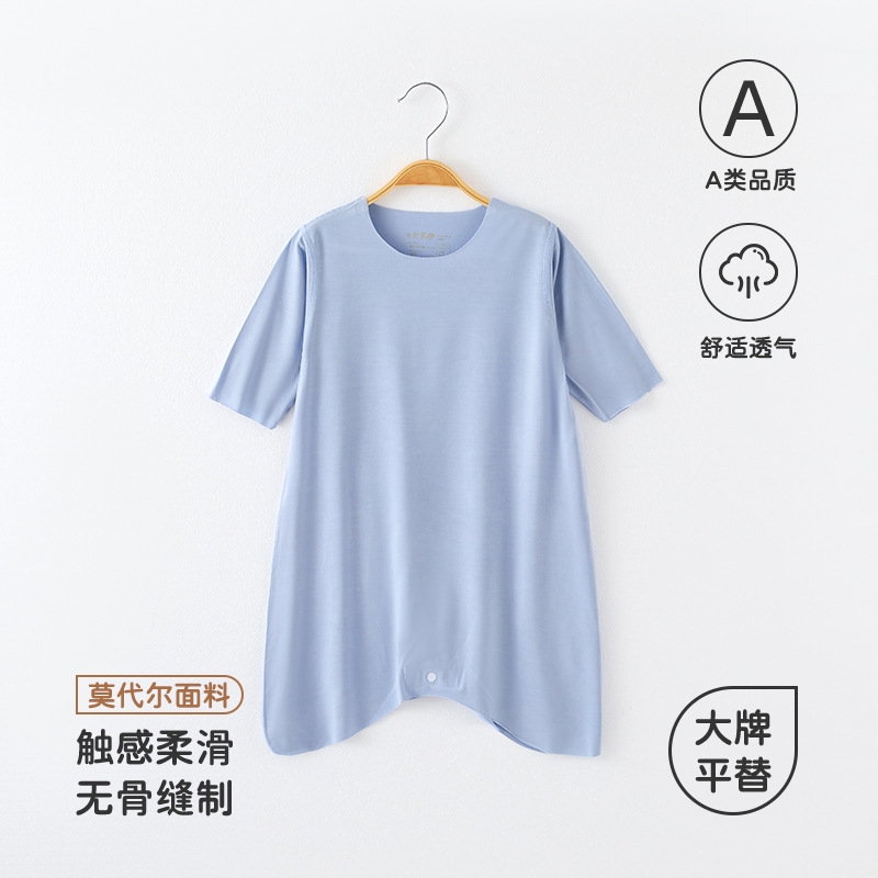 婴儿睡衣夏季薄款a类宝宝睡袍夏天空调服小月龄家居连体衣童装