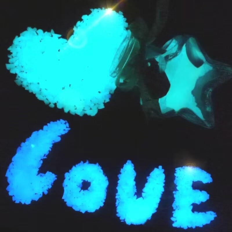 超亮夜光碎石荧光石景观水磨石幸运星许愿瓶彩色创意家居饰品水晶