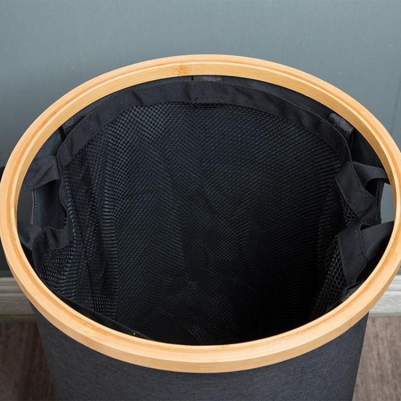 竹制竹圈脏衣服收纳筐家用洗衣篮可折叠脏衣篓大容量圆形脏衣篮
