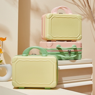 手提箱子小行李箱女14寸化妆箱旅行密码箱小型收纳包可挂大箱