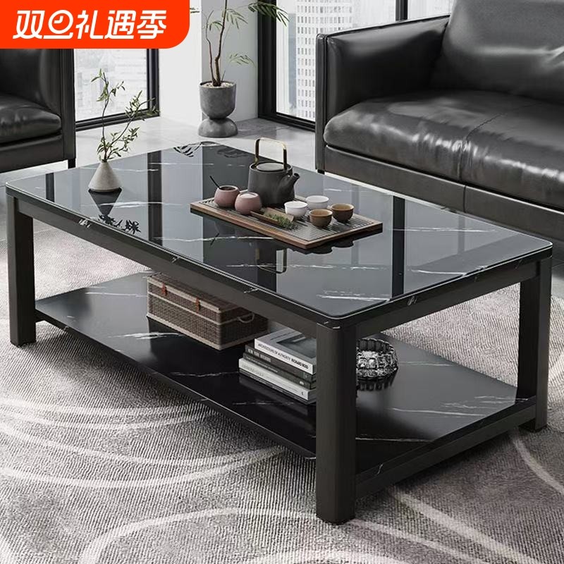 办公室茶几客厅家用方几茶几仿大理石小户型简约现代轻奢办公茶桌