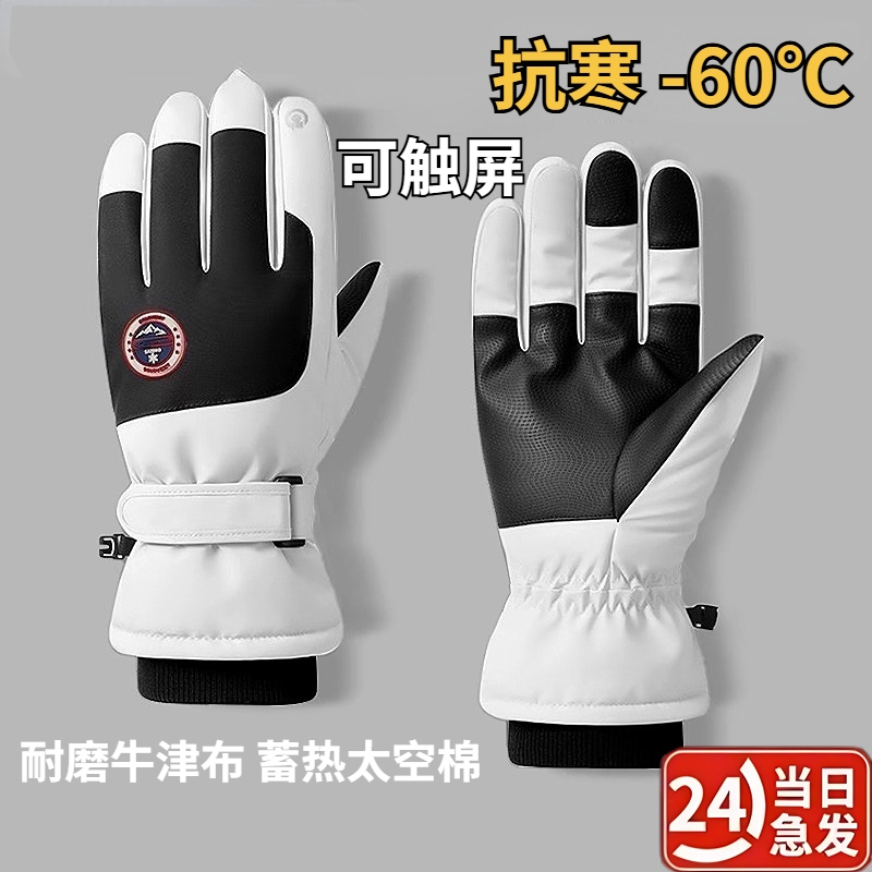 手套男士冬季骑行电动车防风防寒加绒加厚保暖可触屏棉滑雪女防水