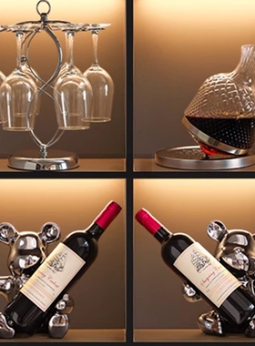 暴力熊红酒架摆件乔迁装饰玄关客厅餐边柜高级感酒柜装饰品摆件