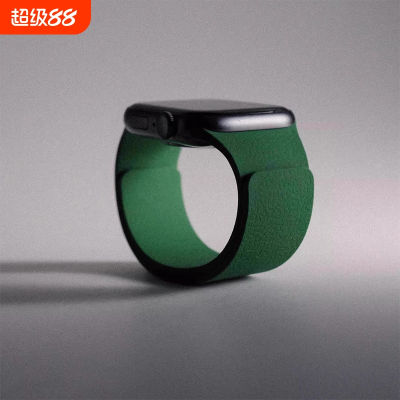 适用苹果iwatch手表S10表带硅胶S9磁吸S8荔枝纹7夏季6简约5男女款applewatch腕带4SE高级感ultra高级时尚纯色