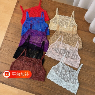 美泊姿多色可选黑色蕾丝裹胸女士百搭防走光抹胸可遮挡两穿内搭女