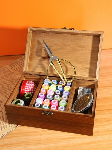 Домохозяйство с твердым деревом Line Line Set Wedding High -Ond Line Sag Suck Студенческая портативная швейная игла Семья Семейство