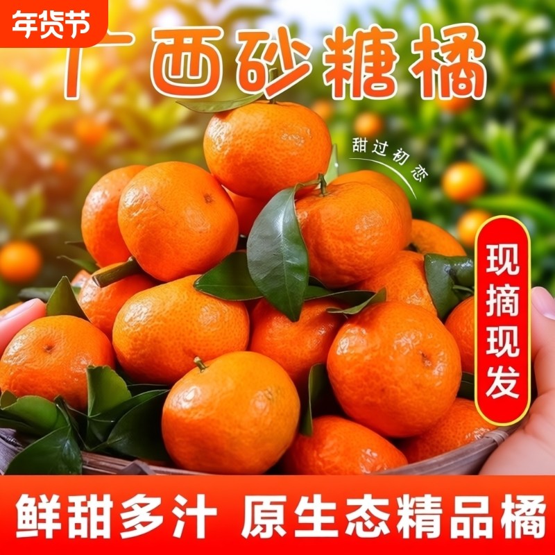 顺丰直达广西砂糖橘新鲜水果橘子桔子净重5/9斤30mm以上现摘精品,水产肉类/新鲜蔬果/熟食,桔子,淘宝优惠券,粉丝福利购,淘宝优惠卷