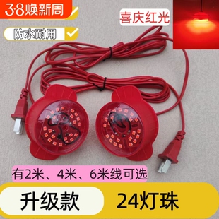 灯笼专用led灯灯线灯泡灯口2米线电灯线旋转电池插电遥控插头灯珠