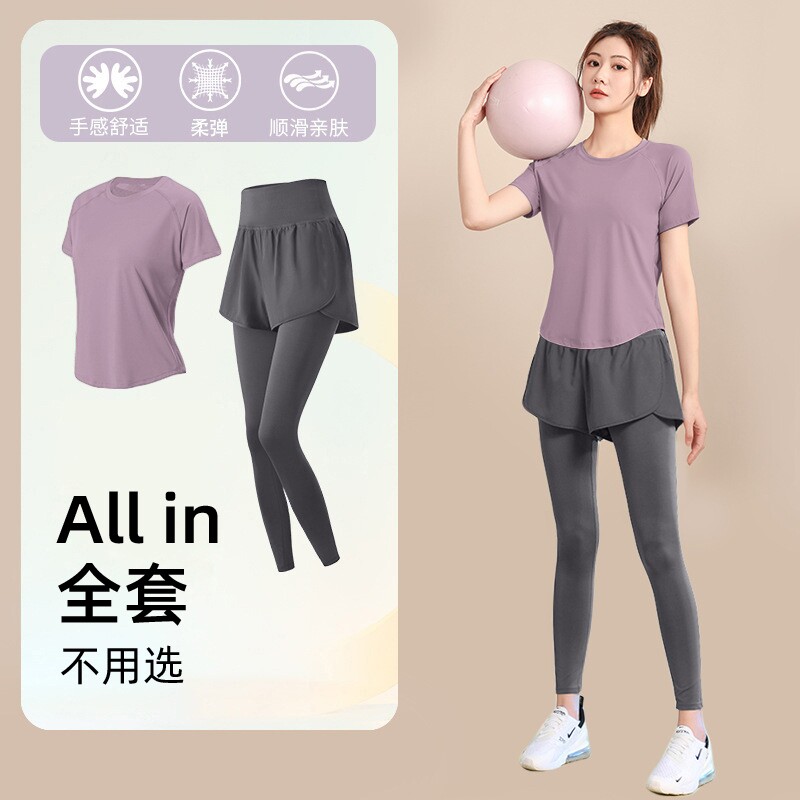 大码健身服夏季薄款胖mm宽松套装专业跑步速干衣女晨跑运动服加绒