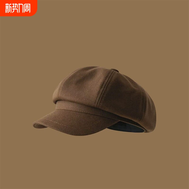 秋冬贝雷帽女韩版百搭显脸小八角帽文艺复古报童帽日系画家帽子女