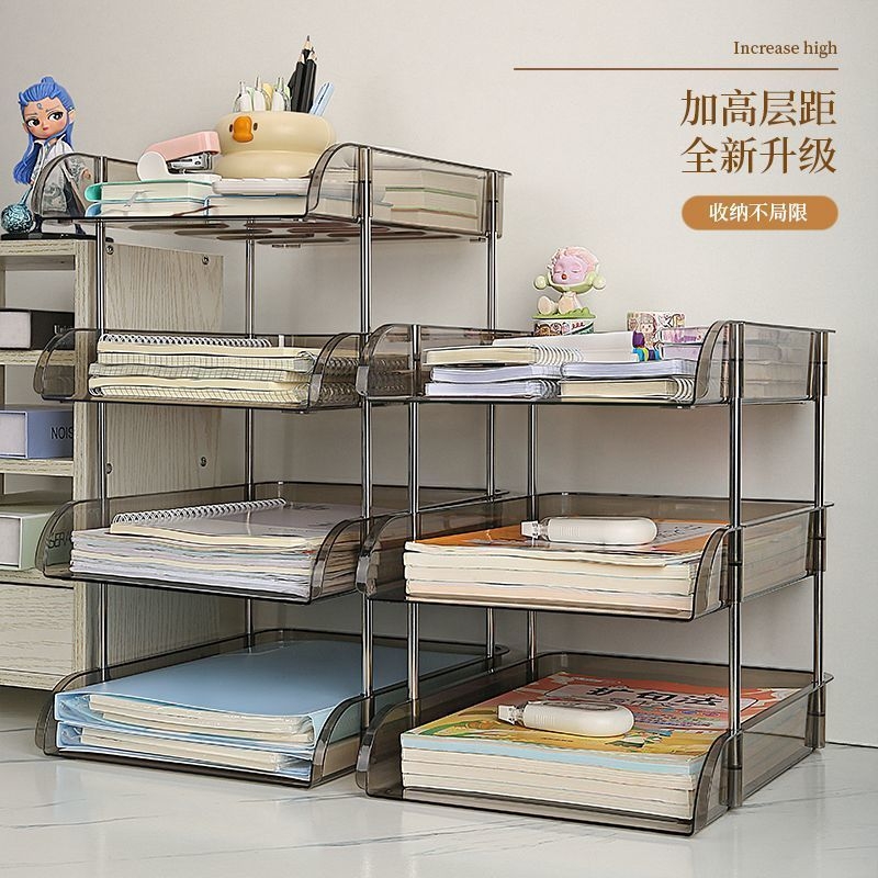 学科分类置物架学生桌面书本收纳架书桌资料文件整理神器多层书架
