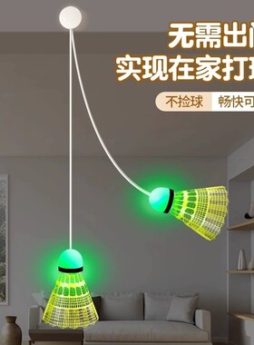 羽毛球单人训练器自动回弹线一个人自打室内儿童练习神器发光打球