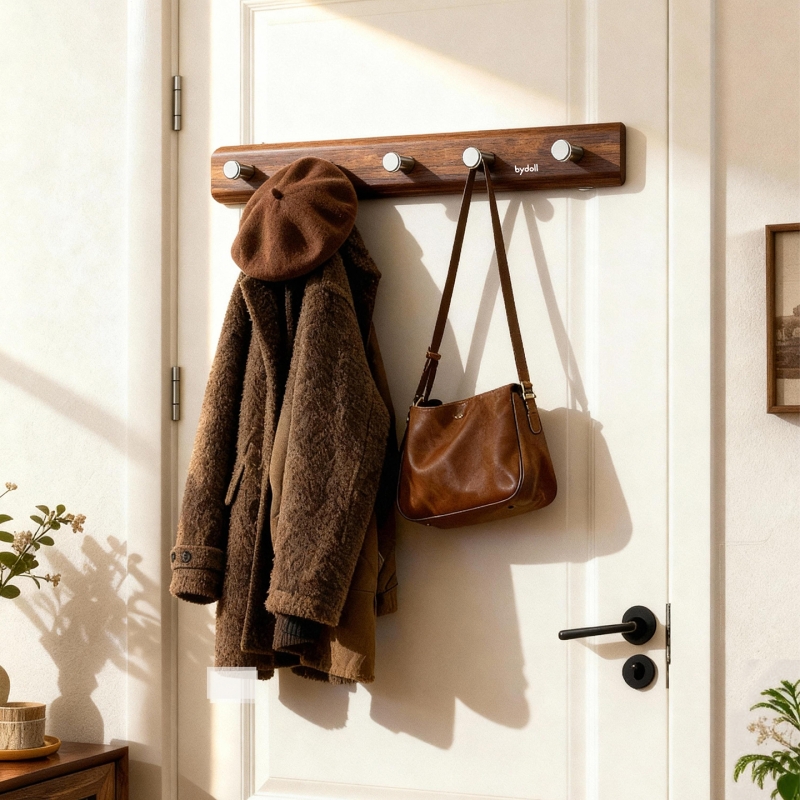 门后吸盘挂钩北美胡桃木