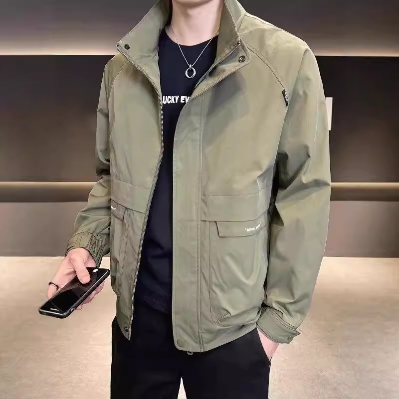 品牌男装春秋季新款飞行员工装夹克外套时尚休闲上衣