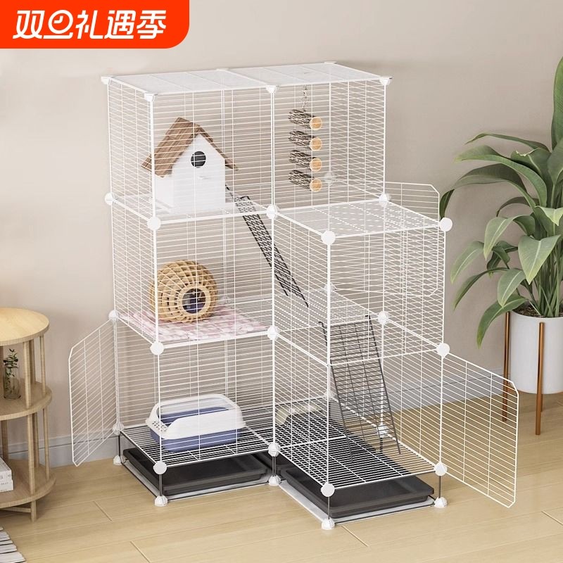 松鼠笼子专用龙猫柜笼蜜袋鼯饲养箱花枝鼠睡窝宠物豪华别墅大房子