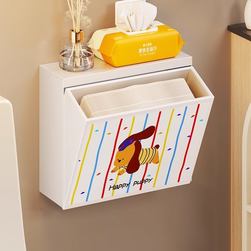 卫生间纸巾盒厕所壁挂免打孔抽纸盒卷纸放置架多功能姨妈巾收纳架