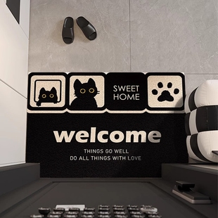 入户门地垫丝圈家用门口脚垫门外进门耐脏门垫可裁剪地毯回家欢迎