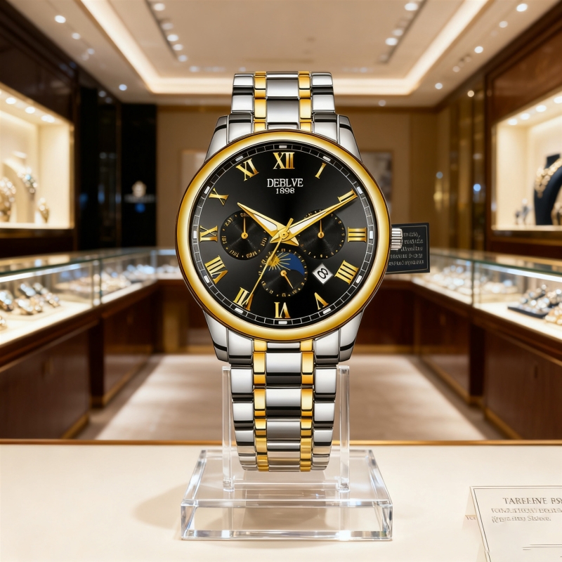 正品名牌钢带商务防水石英腕表高级感男士男款手表全自动非机械表