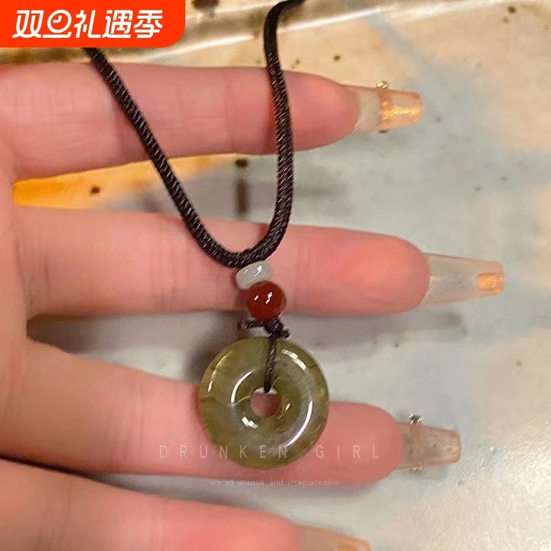 新中式平安扣吊坠编织绳项链女复古中国风国潮气质汉服配饰送闺蜜