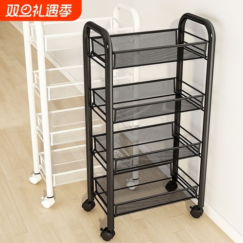 小推车置物架落地多层厨房移动收纳架零食架家用婴儿用品储物架子