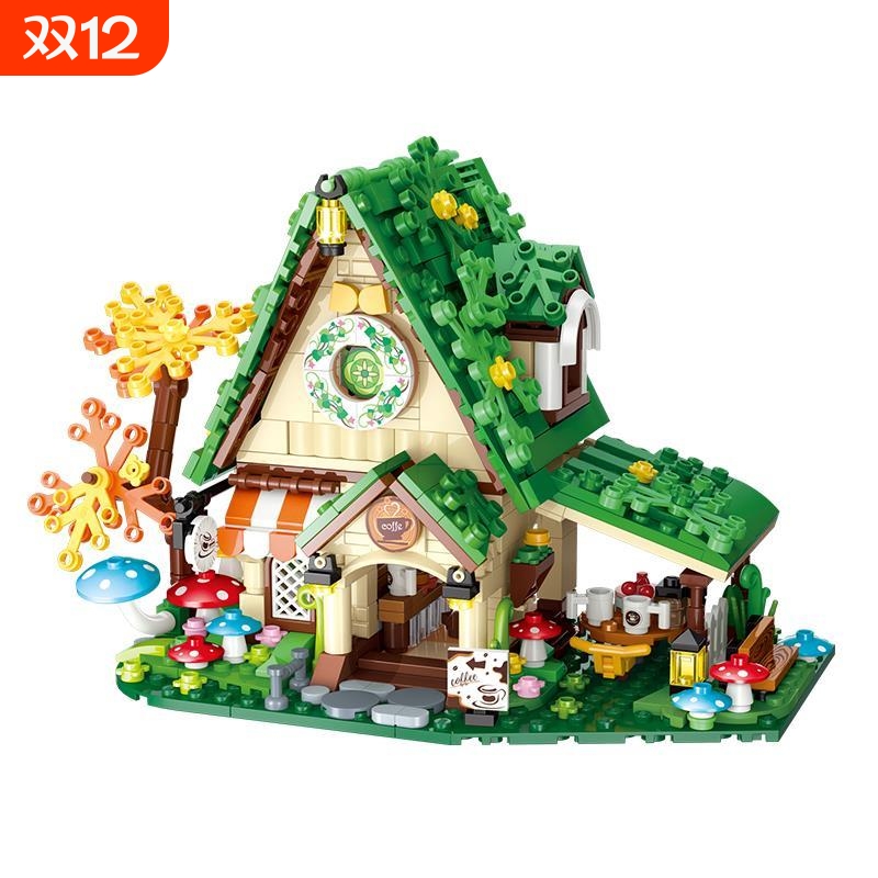 积木梦镜小屋儿童益智力拼装玩具女孩拼插拼图咖啡房模型兼容乐高