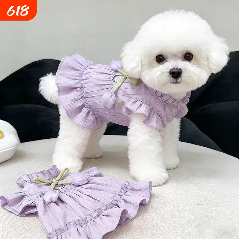 春夏季宠物服饰透气清凉蓬蓬裙狗狗猫咪洋装泰迪比熊博美衣服