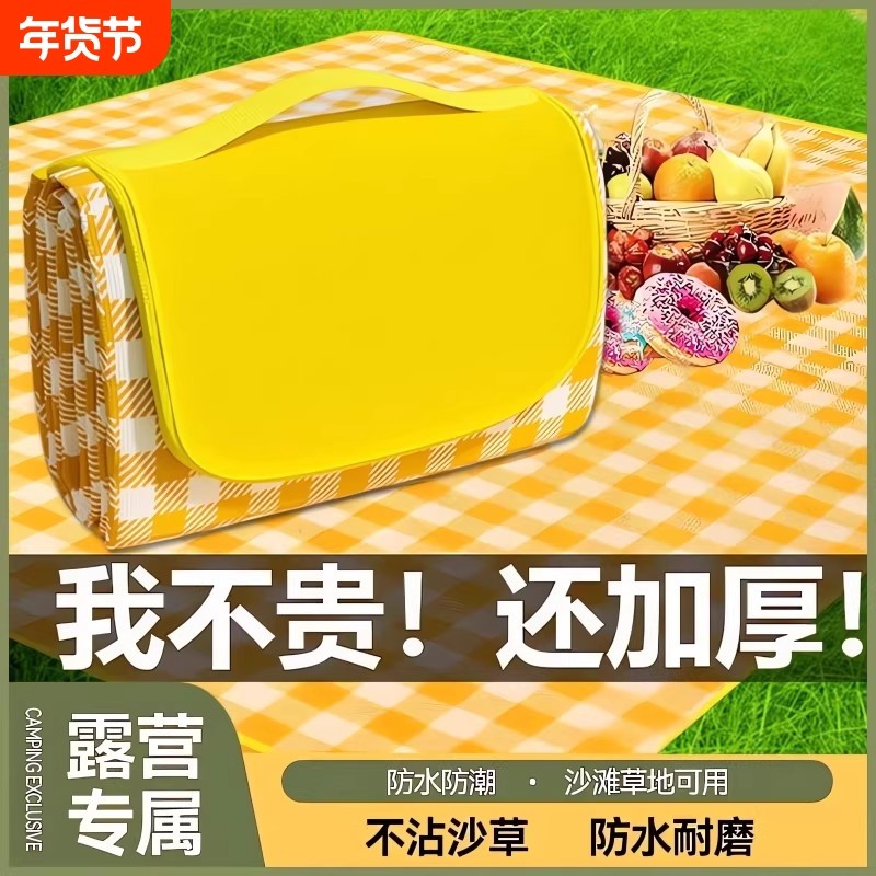 野餐垫防潮垫加厚户外野炊野营沙滩帐篷地垫春游坐垫防水草坪垫子