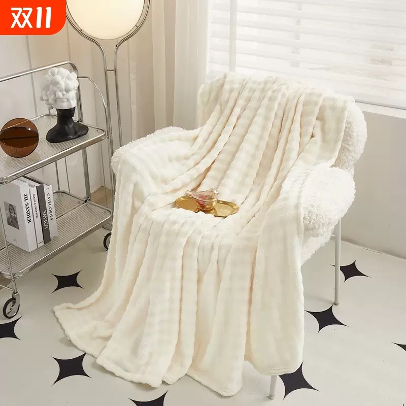 毛毯绒冬季沙发宿舍盖毯加厚披肩学生四季通用午睡小毯子珊瑚绒