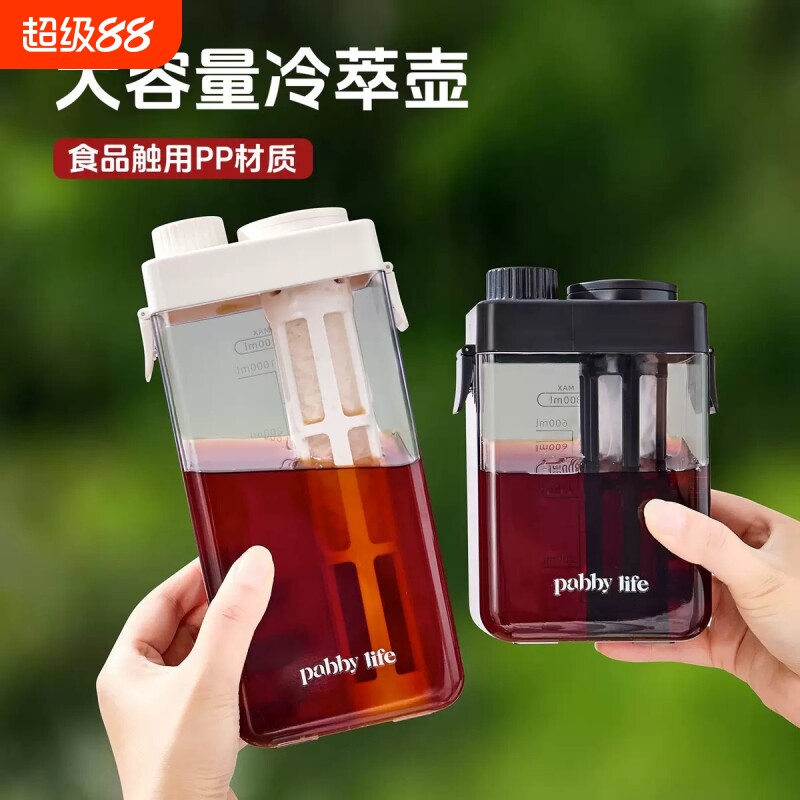 带刻度咖啡冷水壶家用储水凉水杯大容量凉茶壶冰水壶饮料冷萃水壶图片