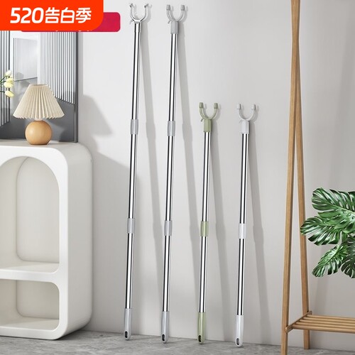 伸缩阳台家用新撑衣杆加粗加厚加长宿舍晾衣杆衣架钢管承重晾晒
