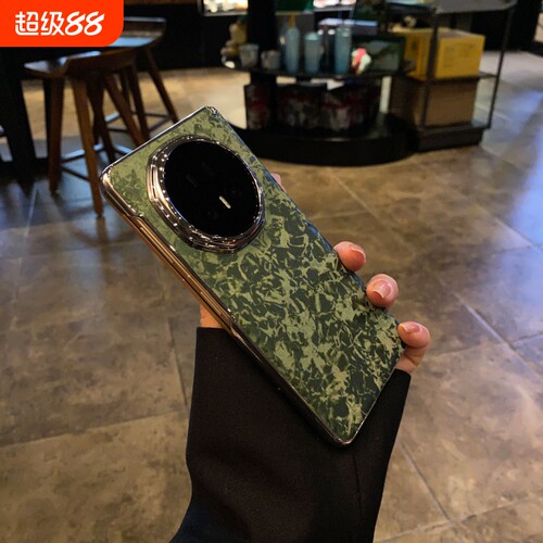 适用荣耀magicv5手机壳新款丝绒硬壳电镀镜框防摔华为MagicVs3折叠屏带中轴全包超薄V3商务honorvs2保护套V2