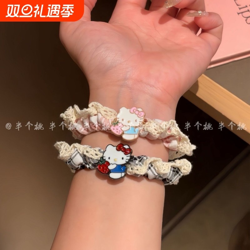 儿童发饰可爱kt猫小肠发圈女童丸子头发绳宝宝马尾扎头绳女孩头饰