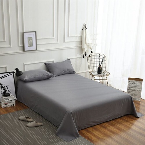 ins风纯色床单学生宿舍单件简约加厚亲肤双人床全包双人床加厚款