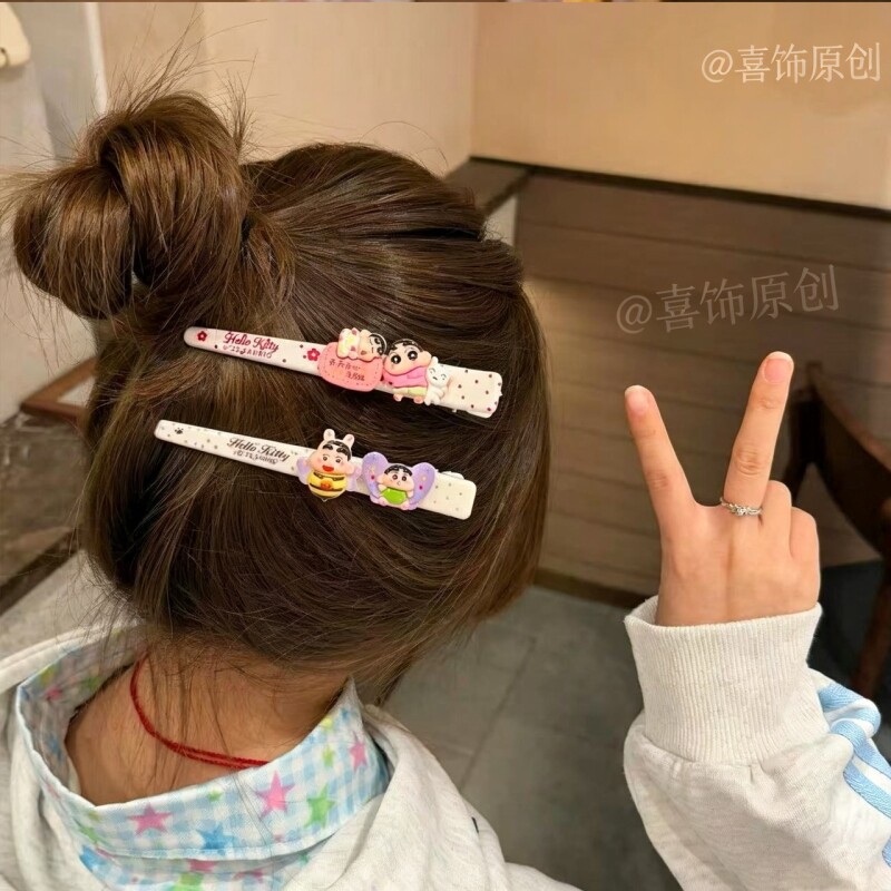 蜡笔小新大号无痕刘海发夹图片