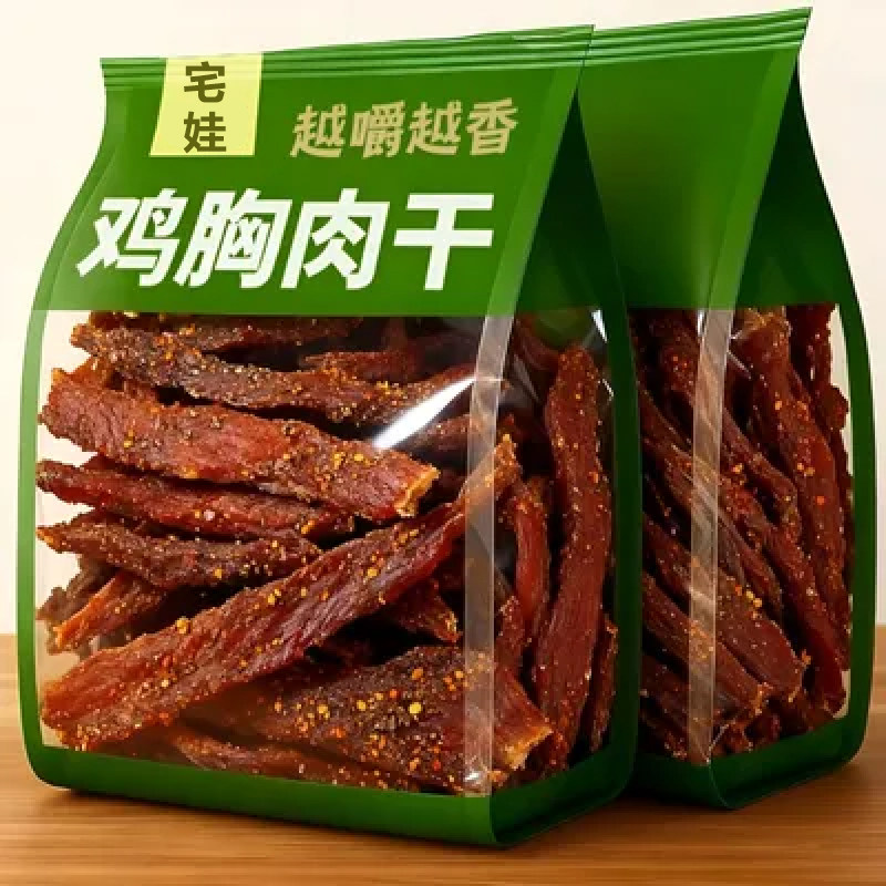 手撕鸡肉干麻辣风干鸡胸肉条肥健身代餐解馋零食即食好吃抗饿大桶图片