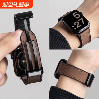 适用vivowatchgt2手表表带iqoo女士watchgt新款疯马皮vivowatch5男vivo智能watch磁吸真皮3运动GT透气2女腕带