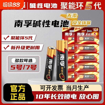 南孚电池5号和7号碱性遥控器电池