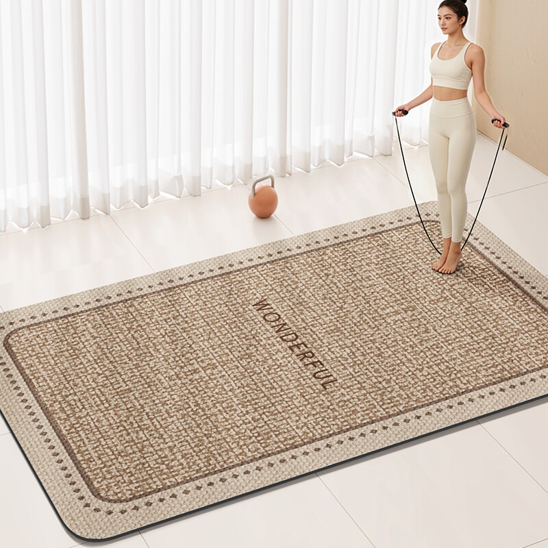 瑜伽垫防滑静音室内地垫家用舞蹈减震加厚加宽垫子健身简约跳绳垫