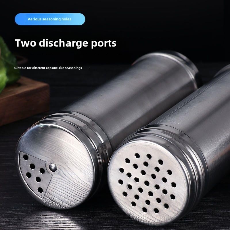加厚不锈钢烧烤撒料罐调味瓶胡椒家用孜然大孔调味瓶调味罐摆地摊