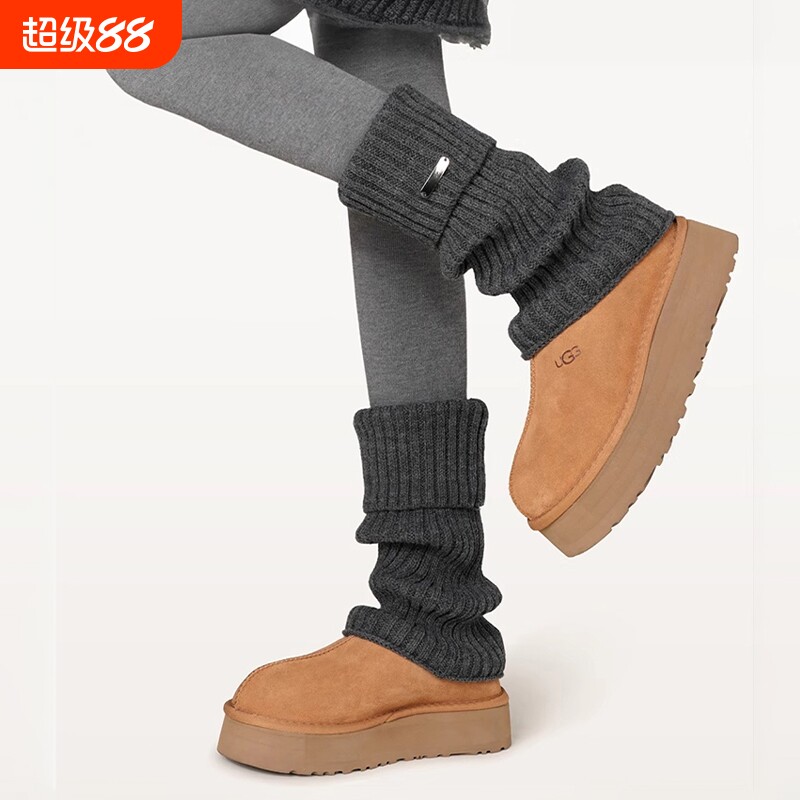 堆堆袜套女款秋冬季加厚保暖针织腿套小腿袜子女显瘦配雪地靴白色