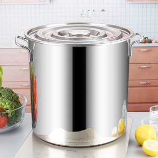 加厚不锈钢汤桶家用带盖汤锅商用水米桶油桶大容量复底节能特厚