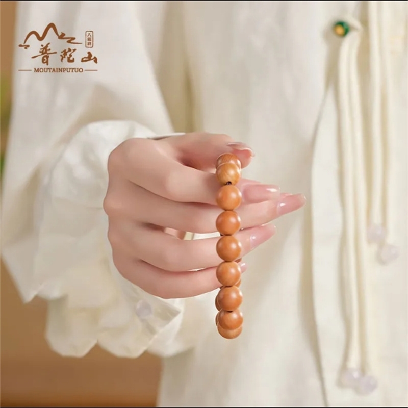 精品桃木手串男士木质佛珠手链款