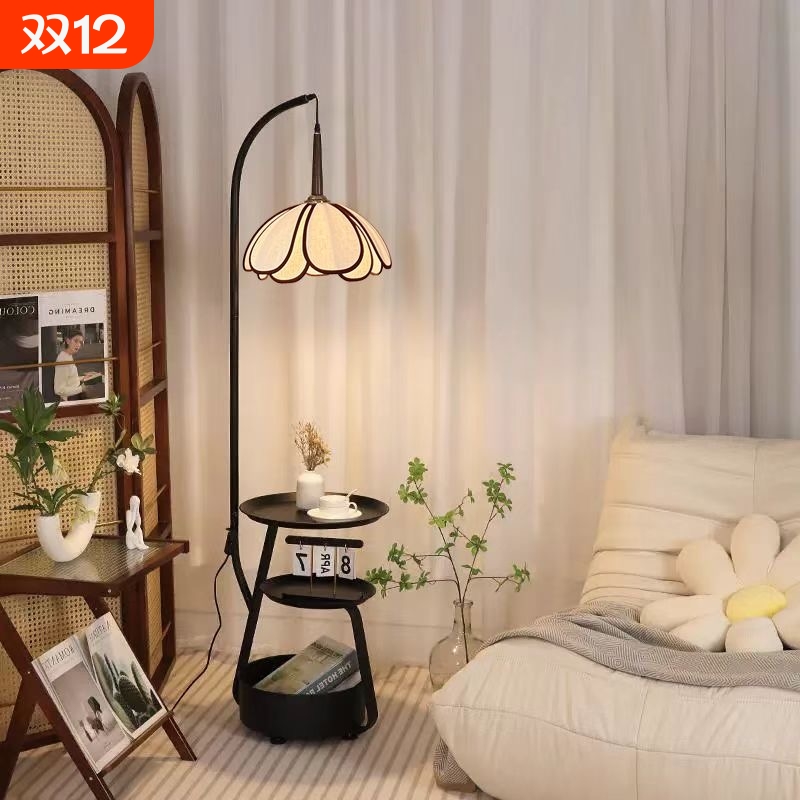 书桌花瓣落地灯中古风钓鱼落地灯