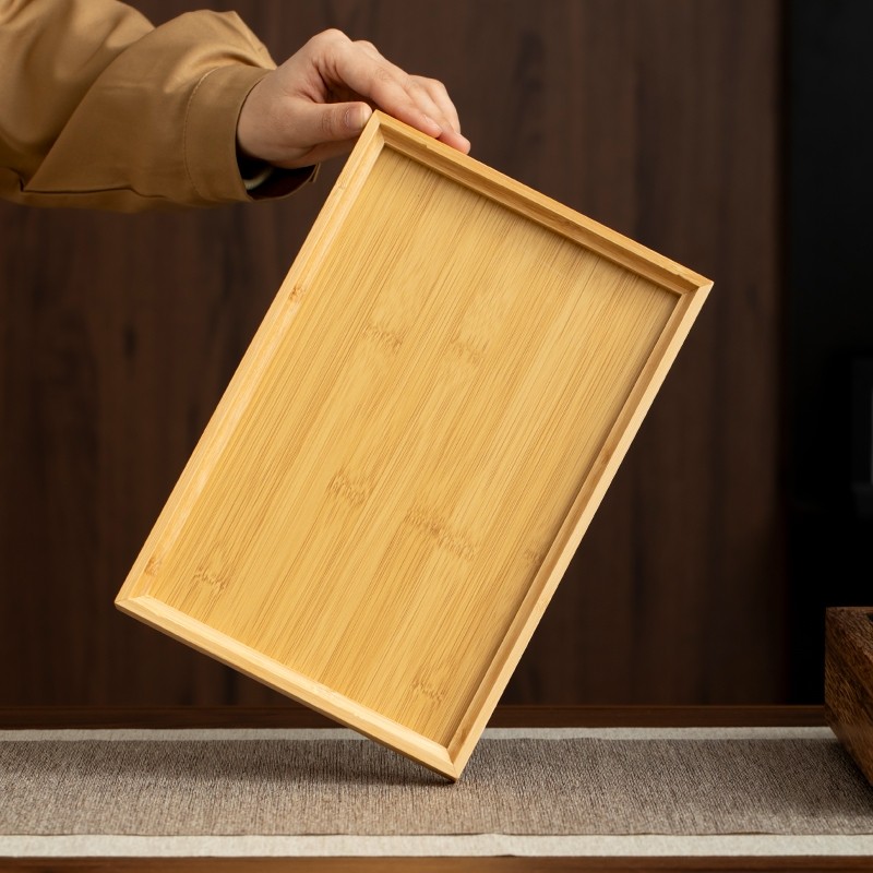 茶盏茶盘多功能收纳日式长方形托盘竹木制日式餐厅烧烤盘酒店用品