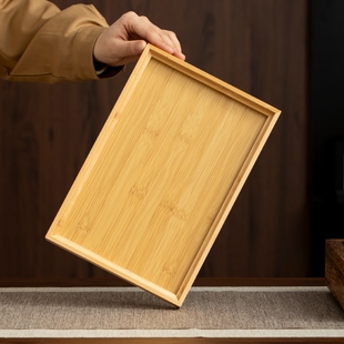 茶盏茶盘多功能收纳日式长方形托盘竹木制日式餐厅烧烤盘酒店用品