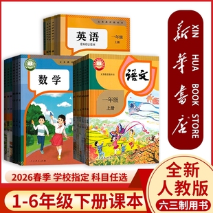 6六下语文数学英语书教科书教材人民教育出版 2026春季 社起点写字 小学一二年级三四五年级六年级下册全套课本人教版 新华书店正版