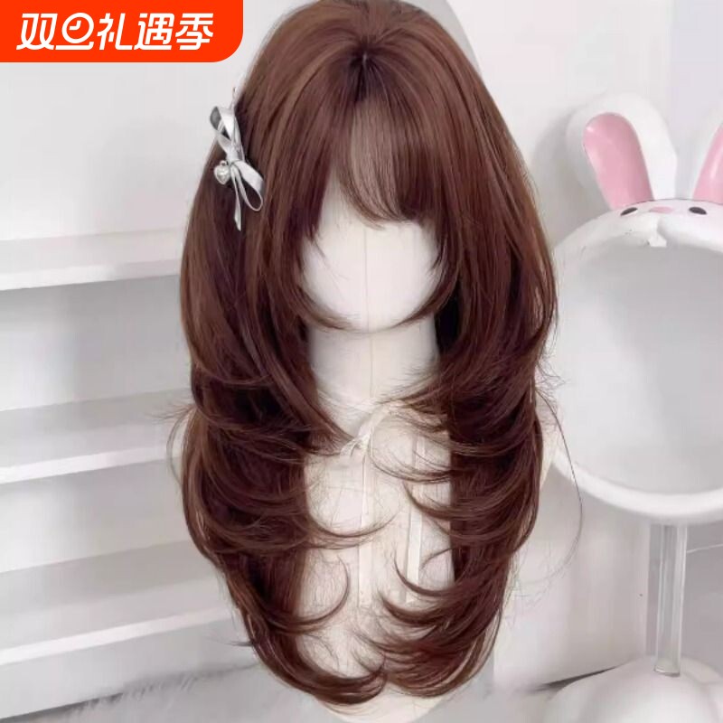 【日系古早感】假发女高层次巧克力棕少萝软妹Lolita长直发全头