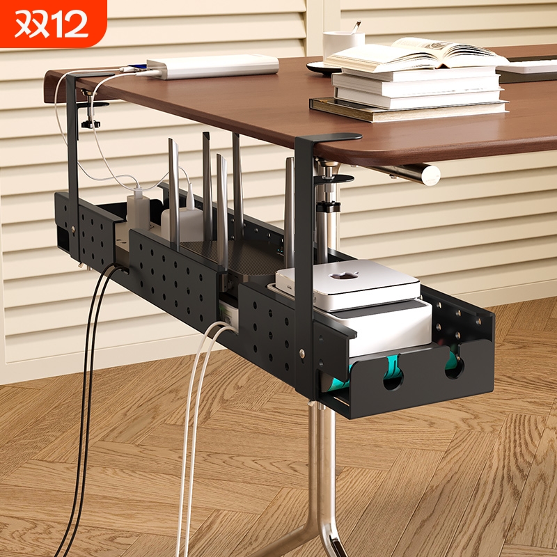 桌下理线器路由器收纳盒